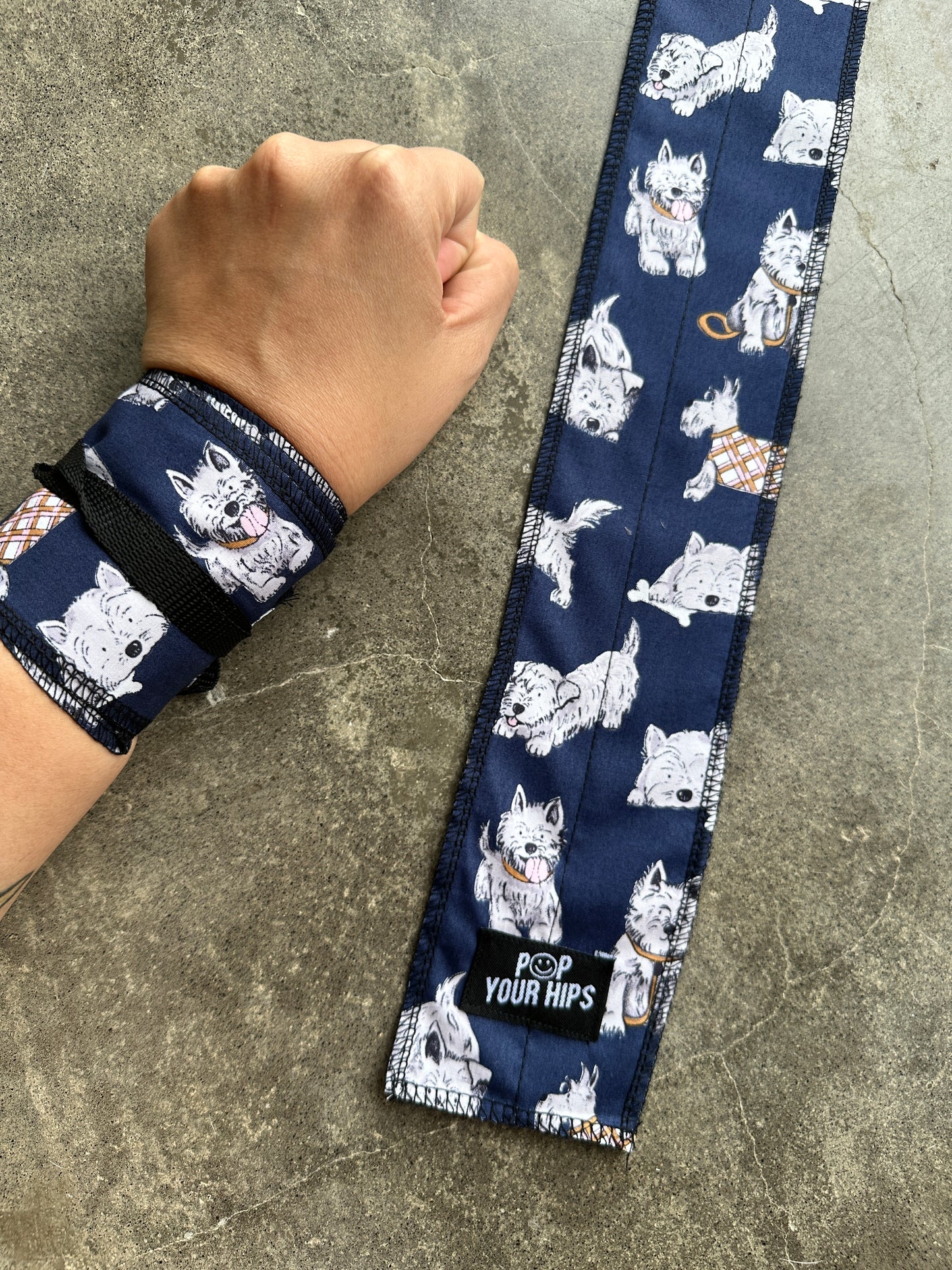 Scruffy dog wrist wraps