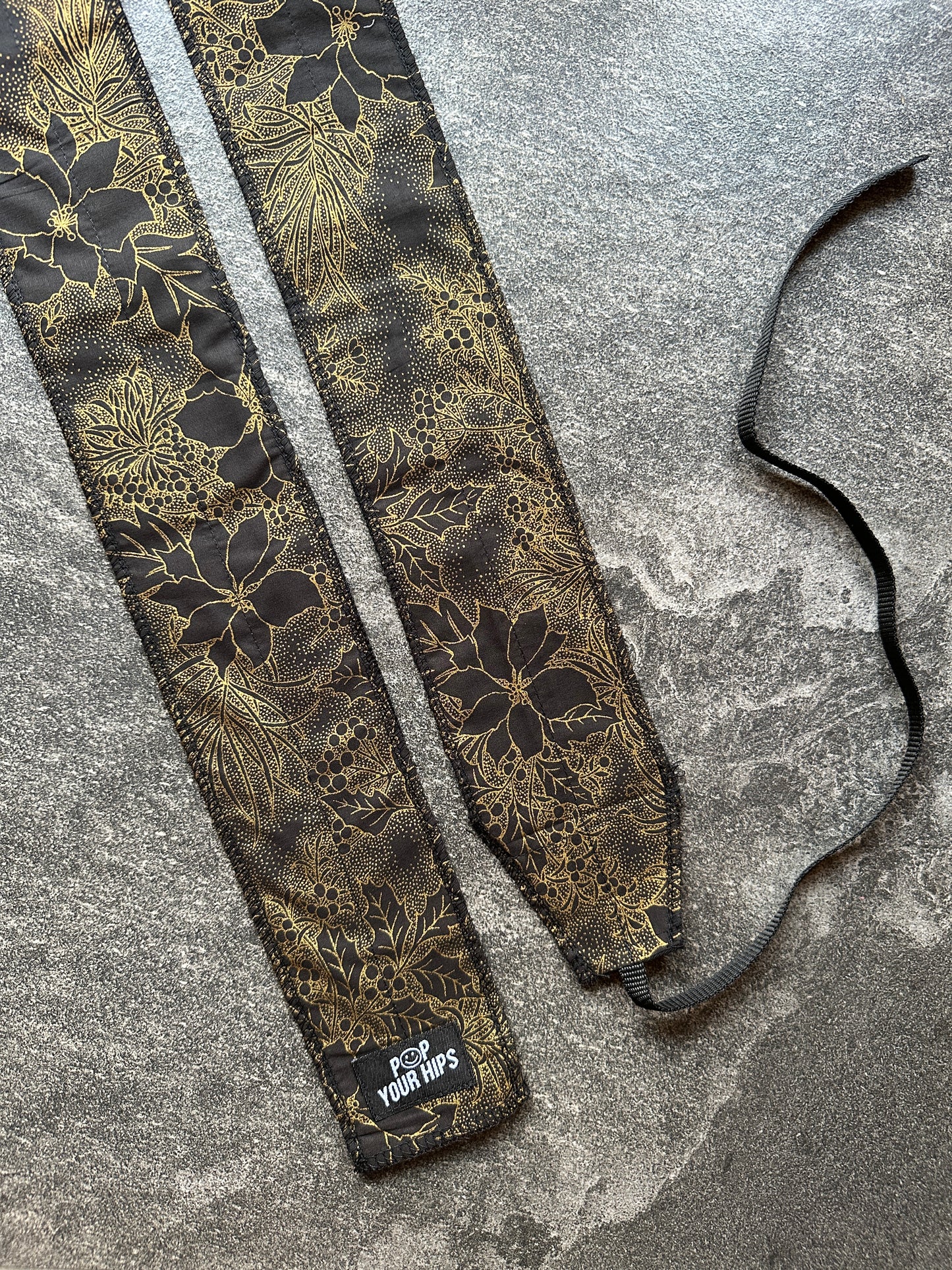 Metallic floral wrist wraps