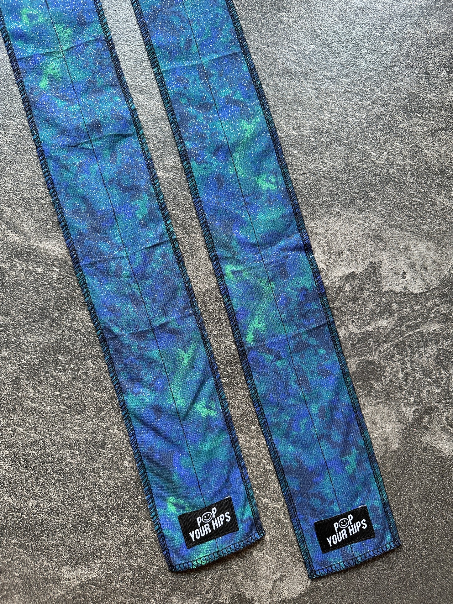 Blue glitter wrist wraps