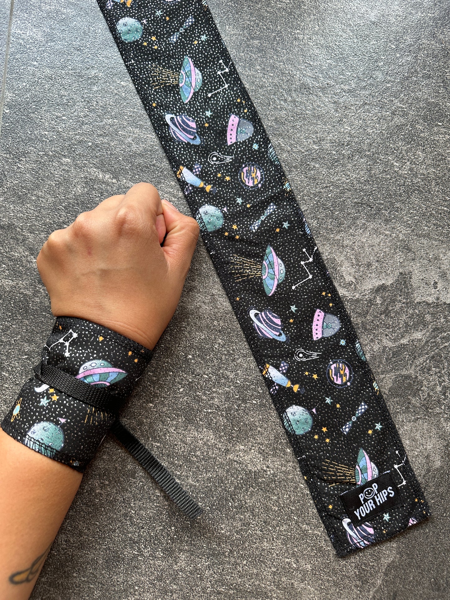 Glitter universe wrist wraps