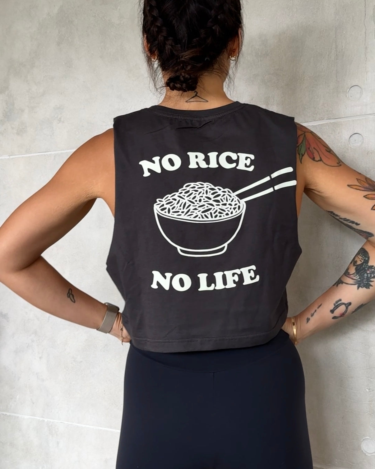 No rice no life cropped muscle
