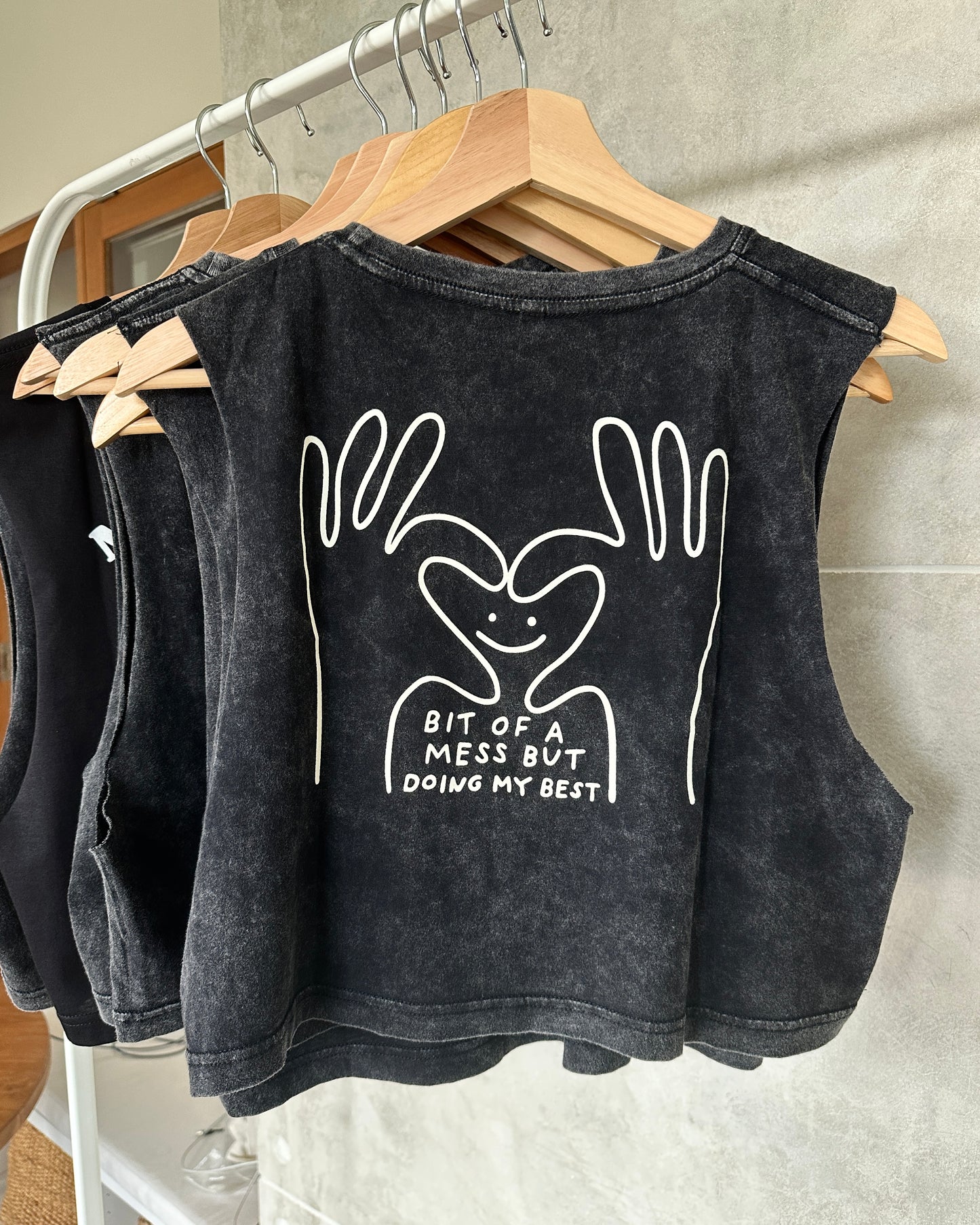 Bit of a mess cropped muscle tank