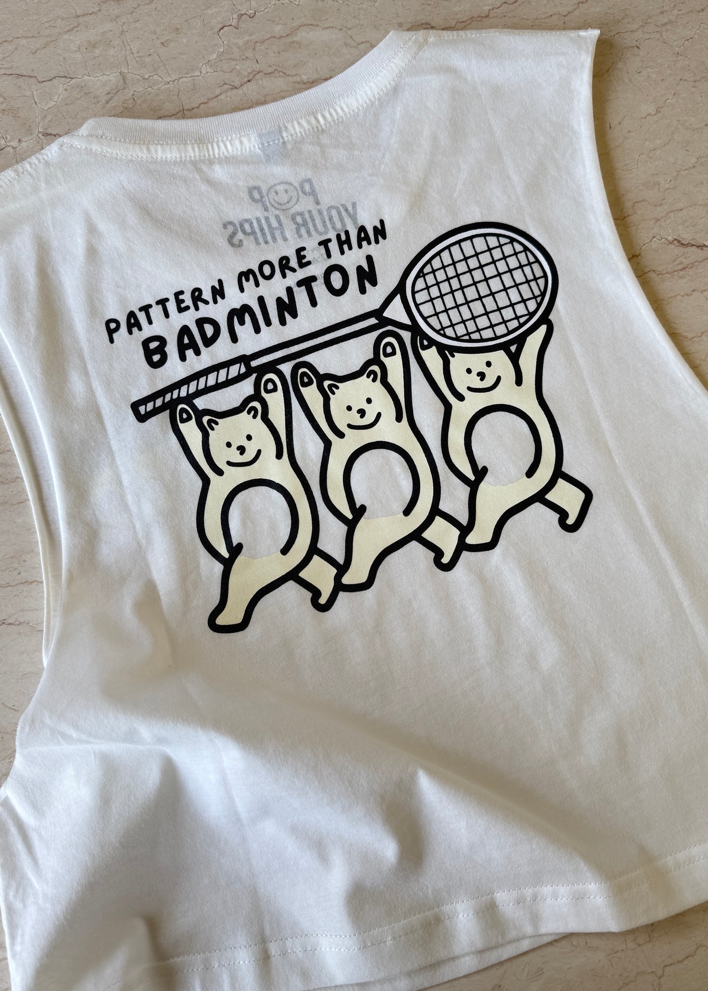 Pattern more than badminton cropped muscle tank