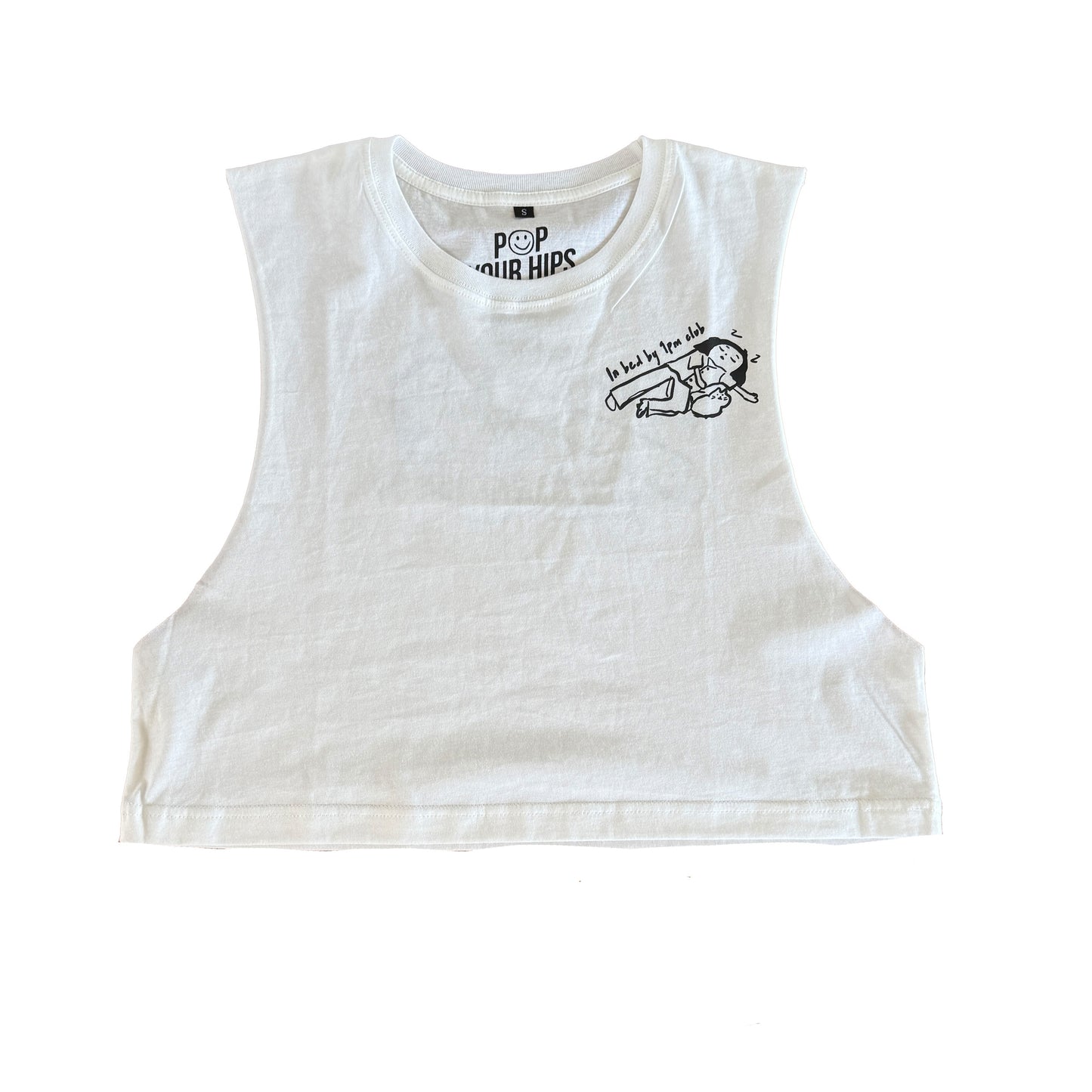 In bed by 9pm club cropped muscle tank