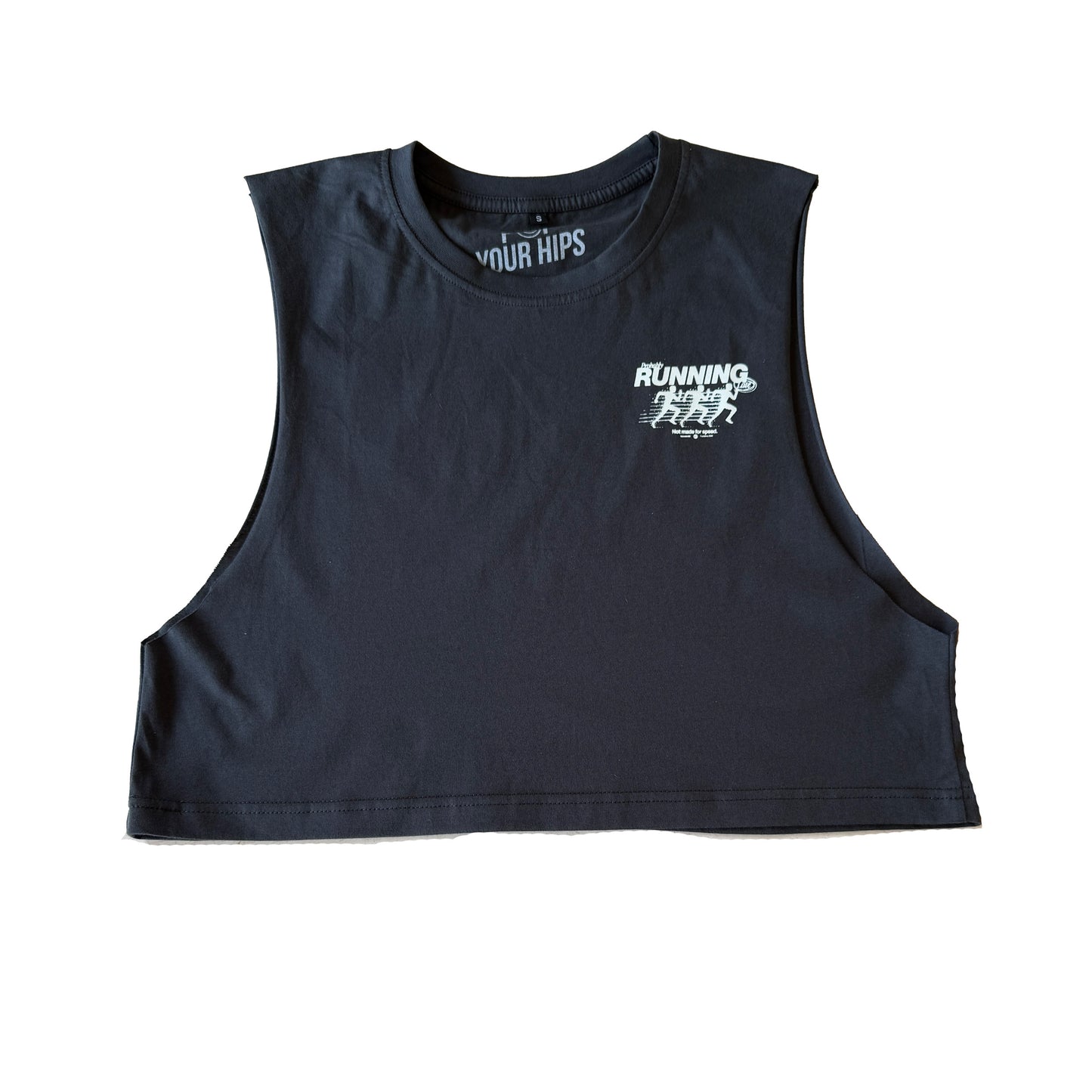 Probably running late cropped muscle tank