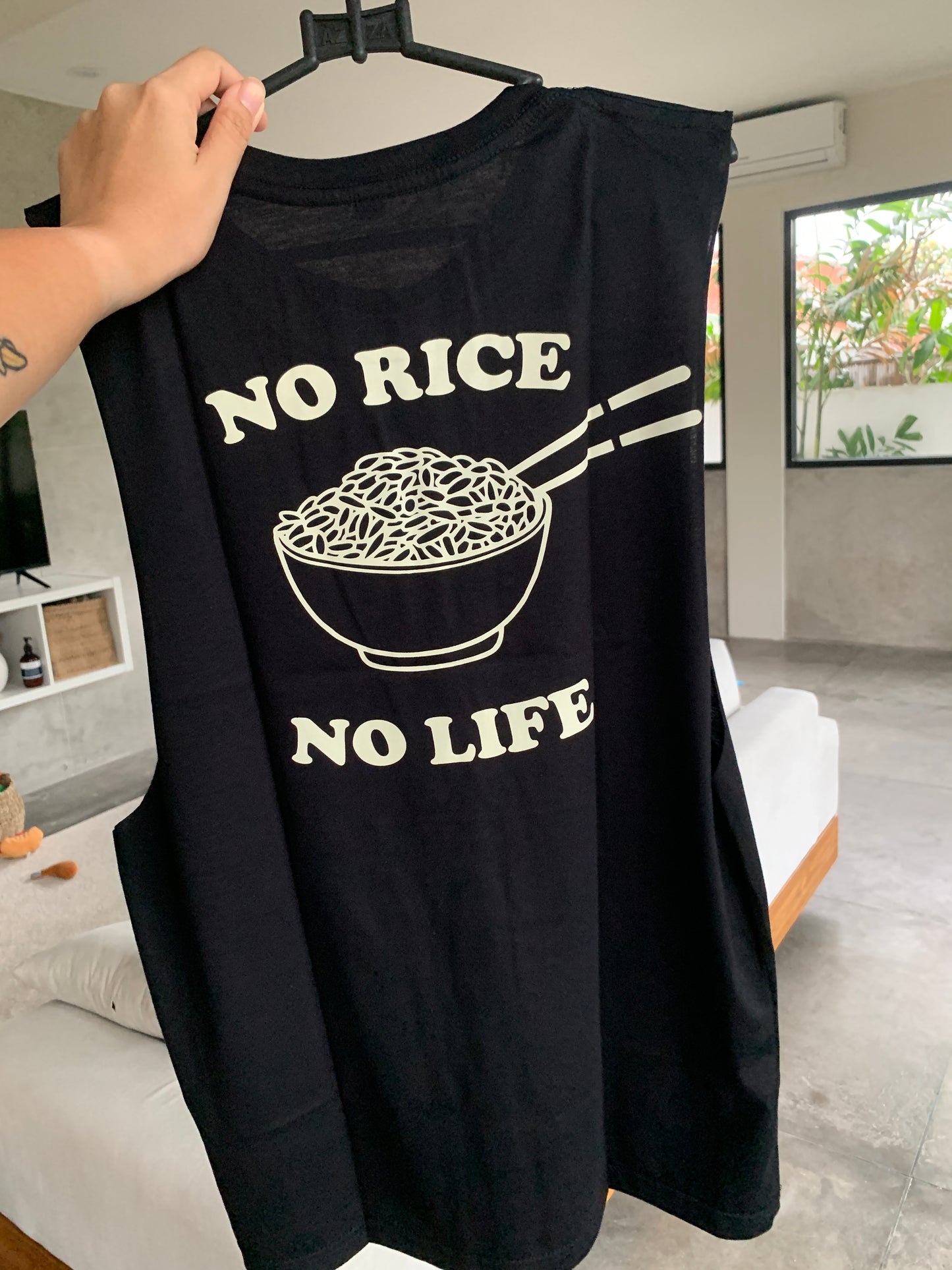 No rice No life muscle tank