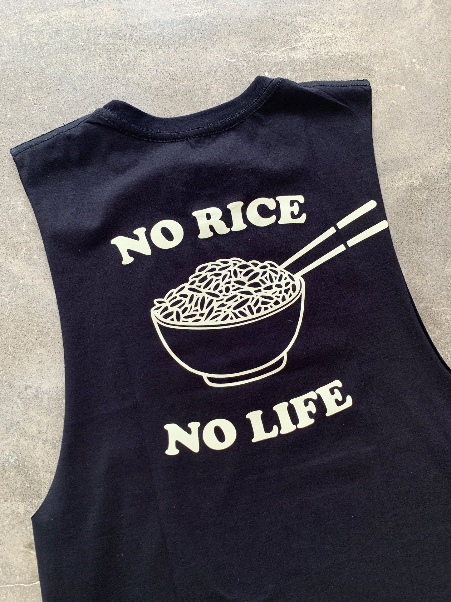 No rice No life muscle tank
