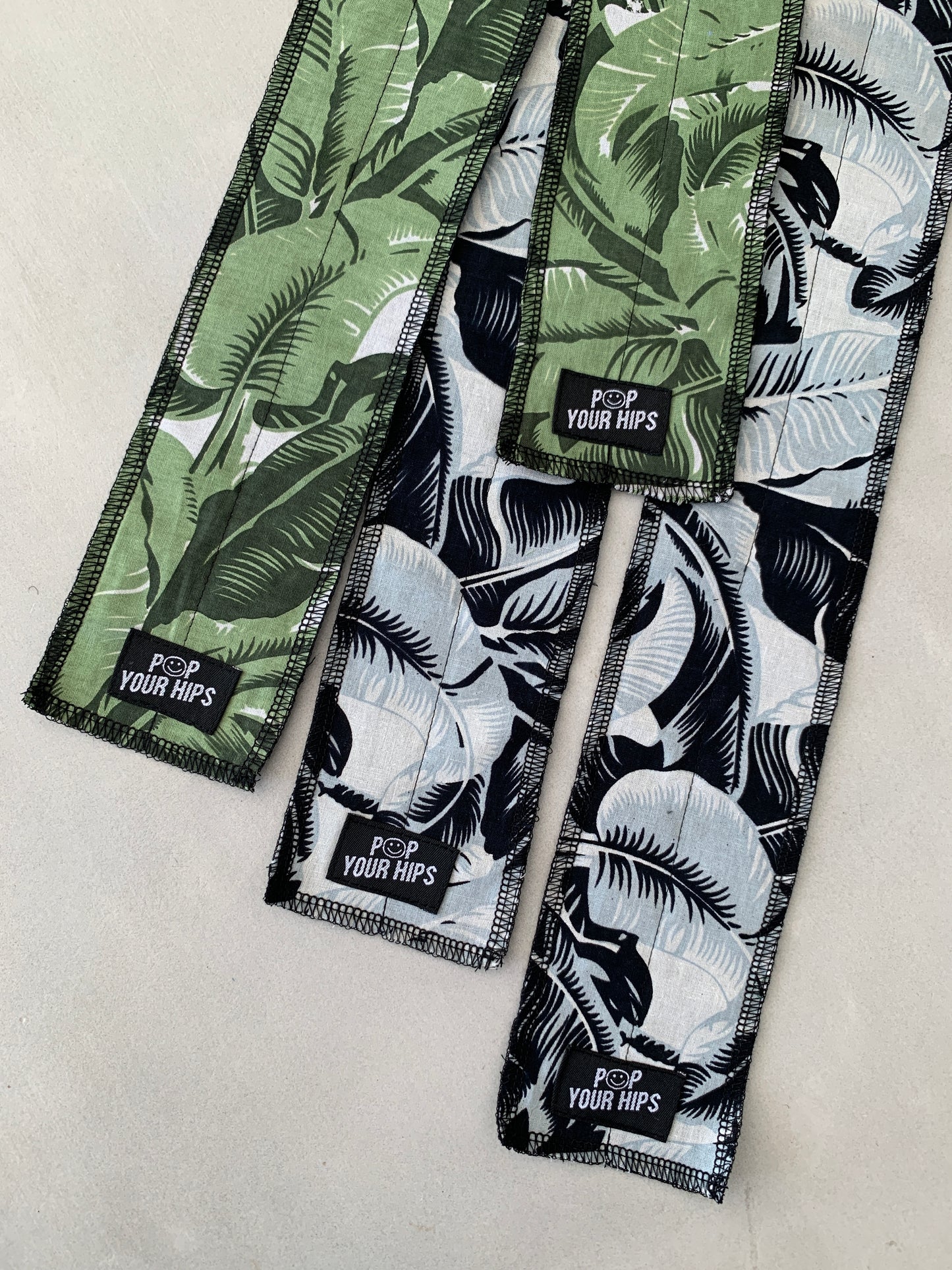 Blue tropical wrist wraps