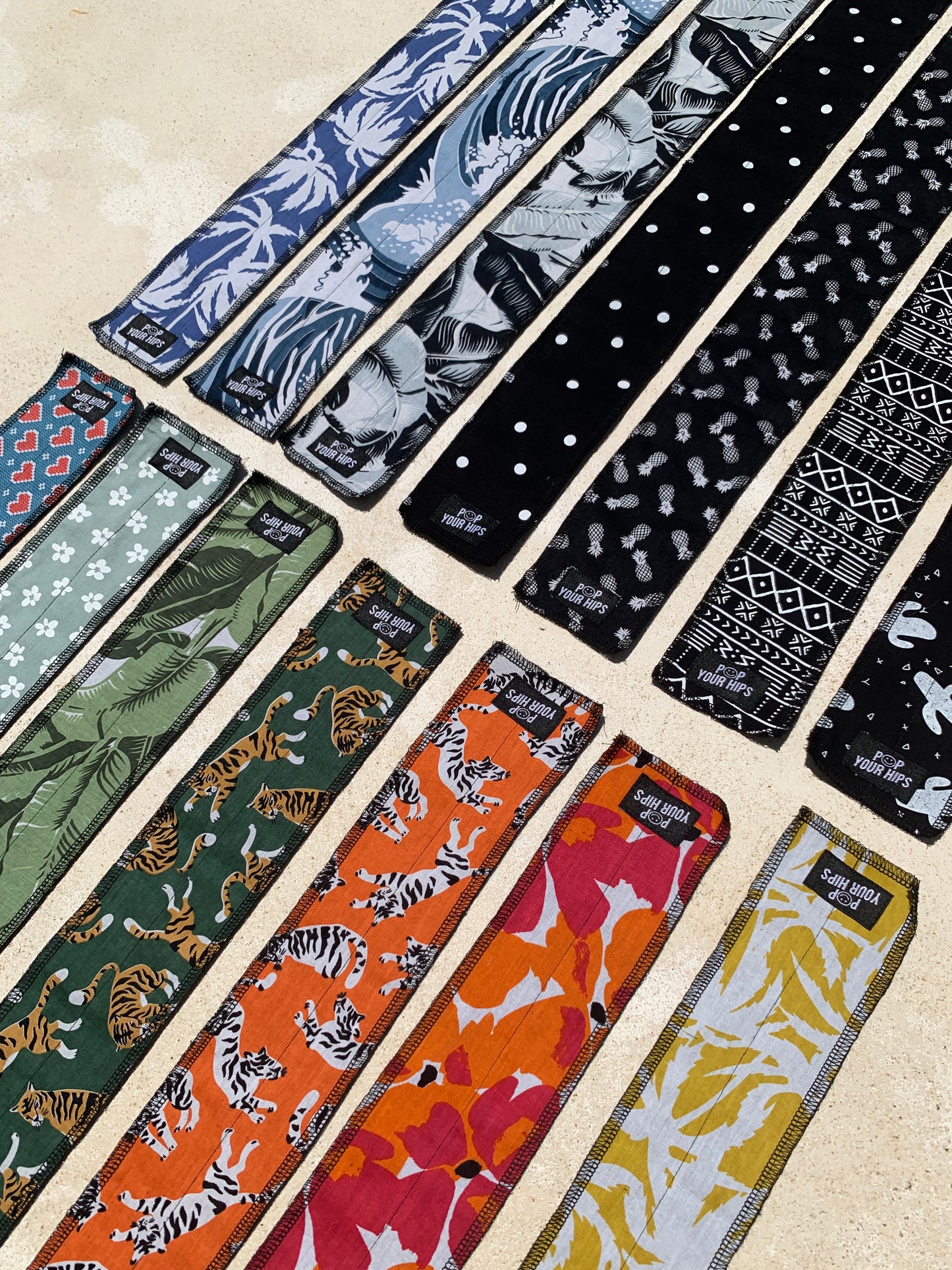 Blue palms wrist wraps