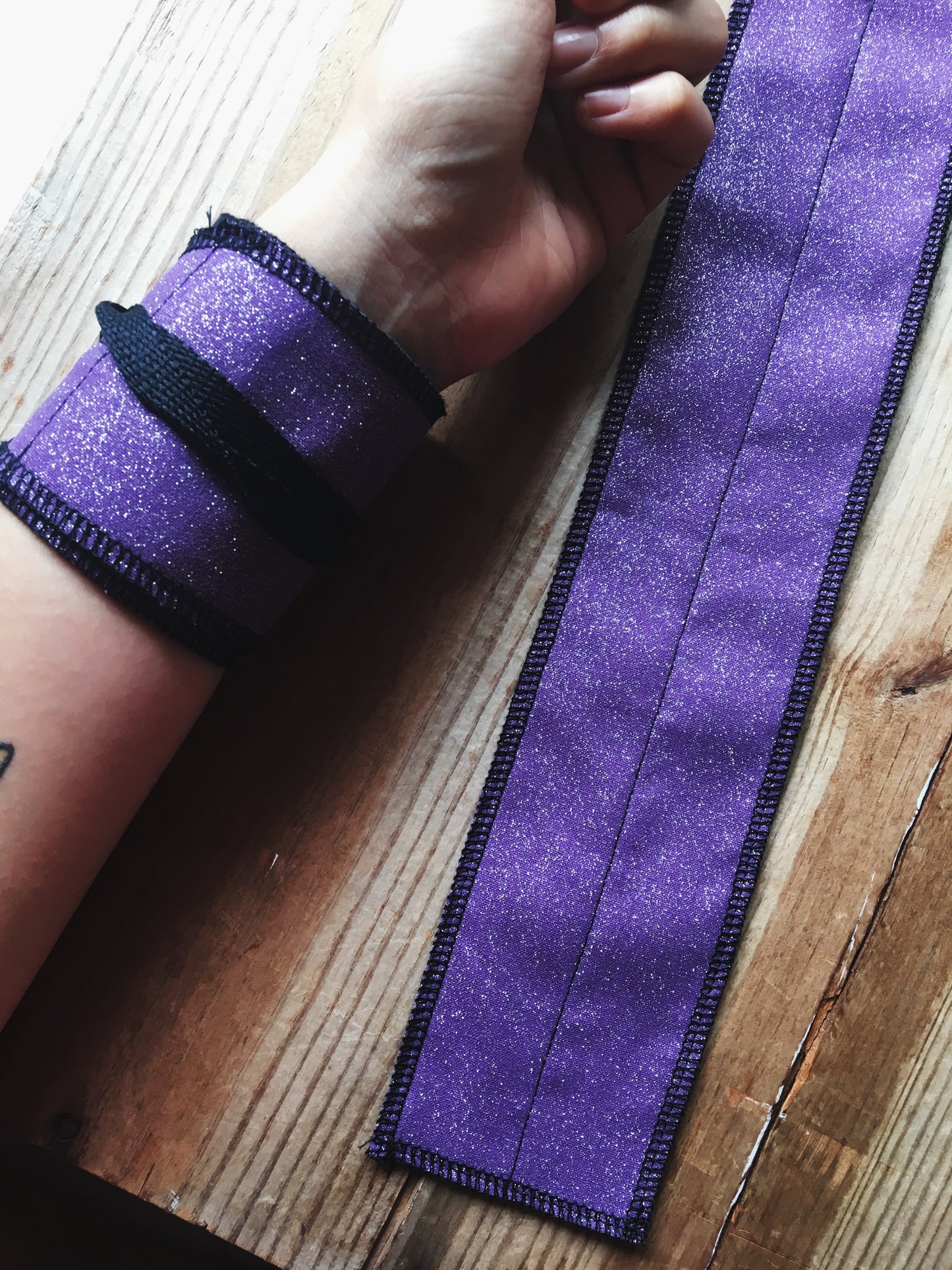 Purple glitter wrist wrap