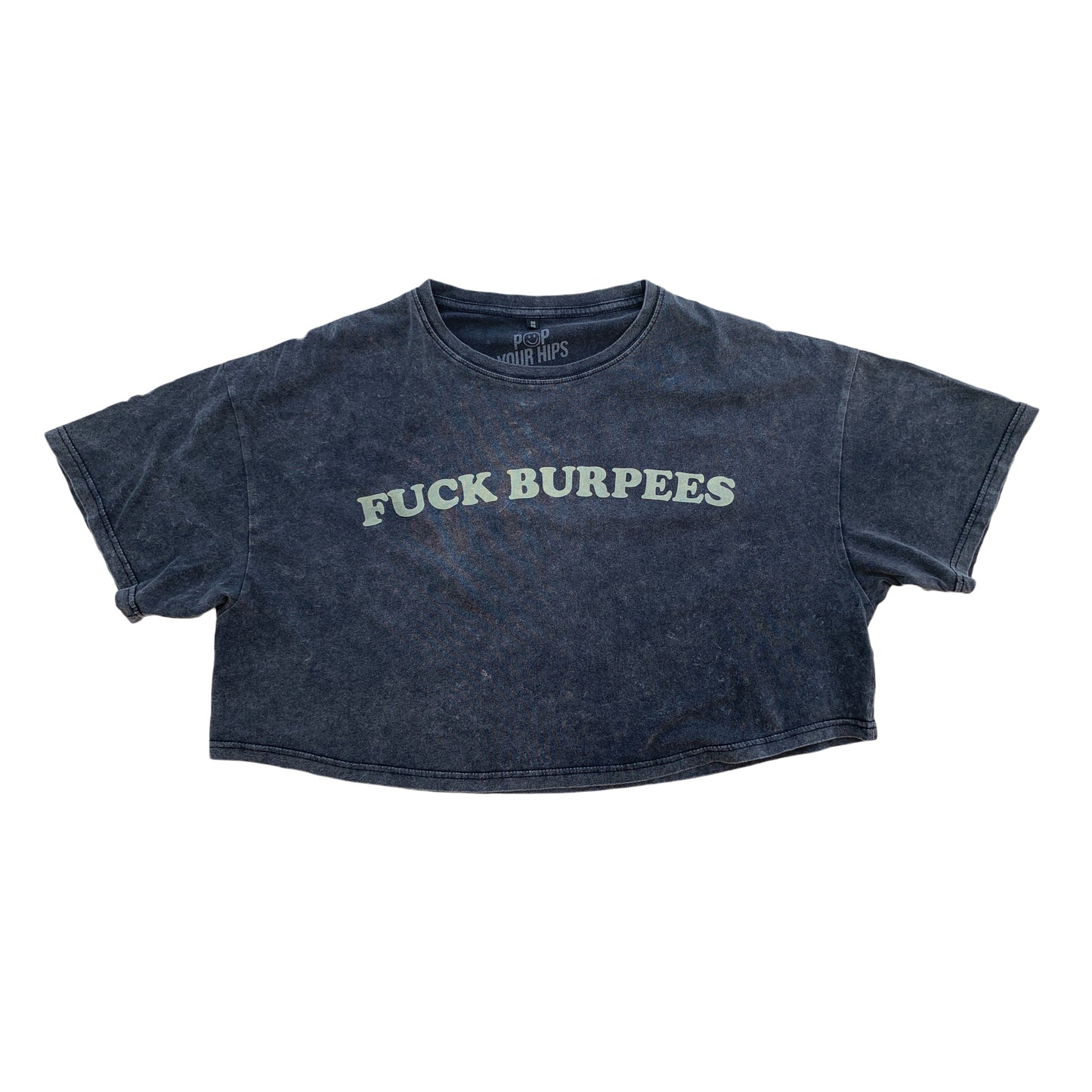 Fuck burpees oversized cropped tee