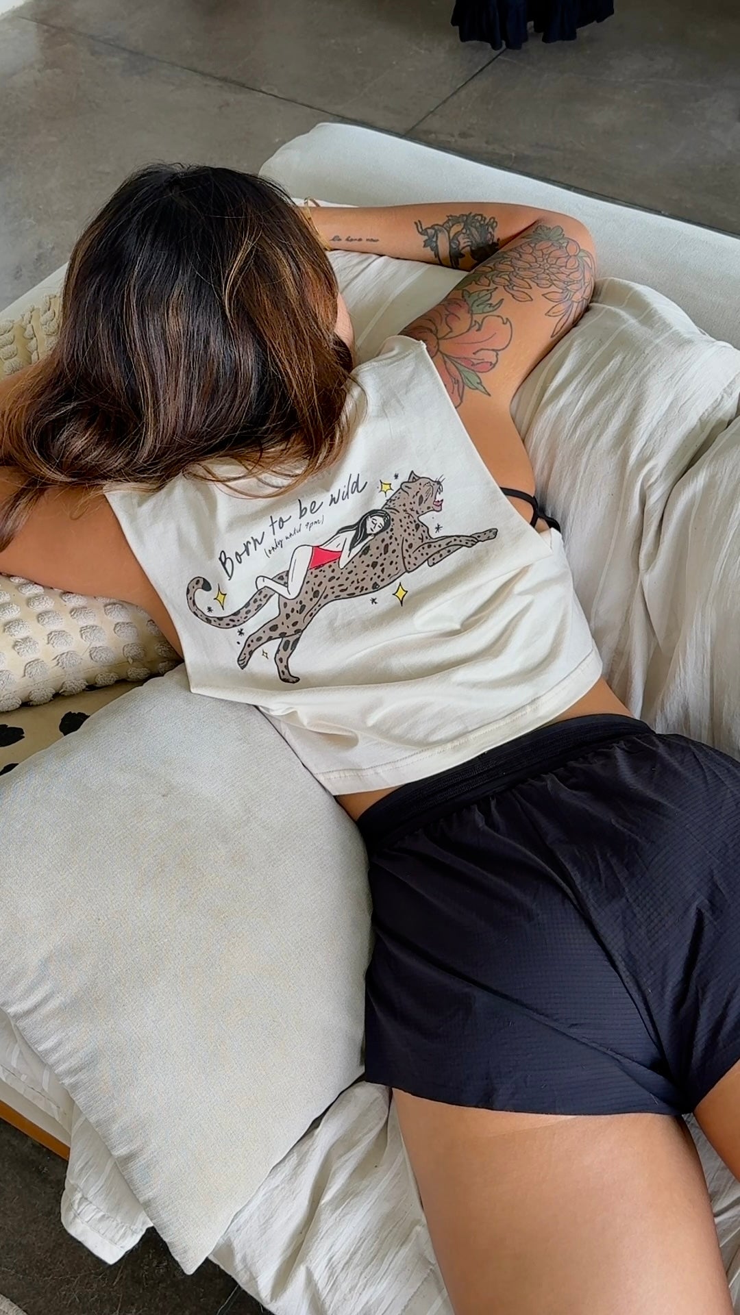 Born to be wild (only until 9pm) cropped muscle tank