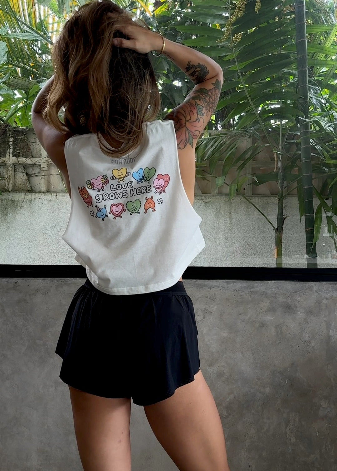 Love grows here cropped muscle tank