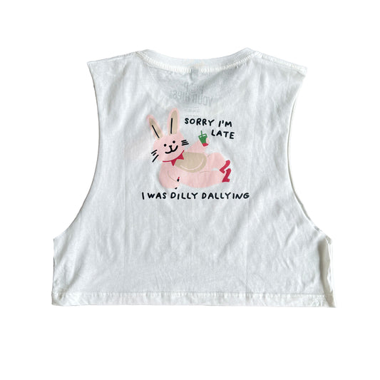 Sorry I'm late cropped muscle tank