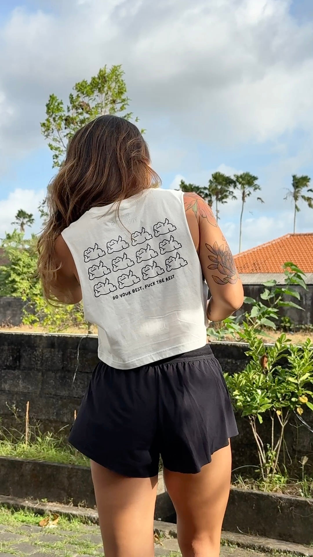 Do your best, fuck the rest cropped muscle tank
