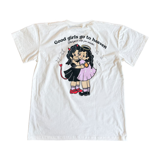 Good girls go to heaven, Bad girls stop for snacks oversized tee