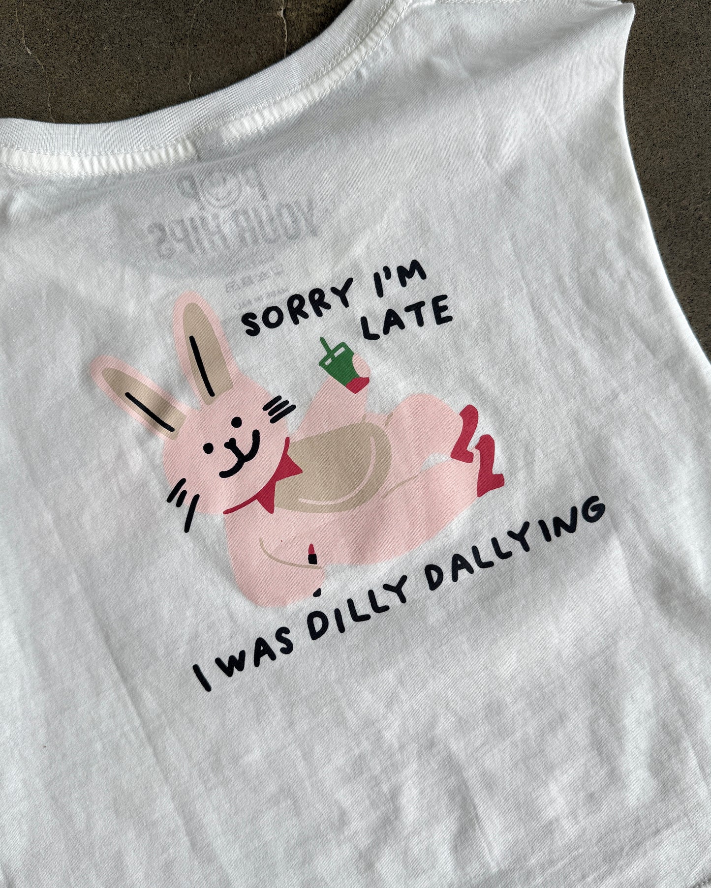 Sorry I'm late cropped muscle tank