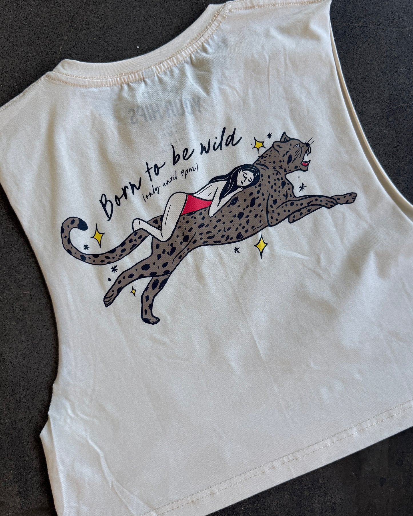 Born to be wild (only until 9pm) cropped muscle tank