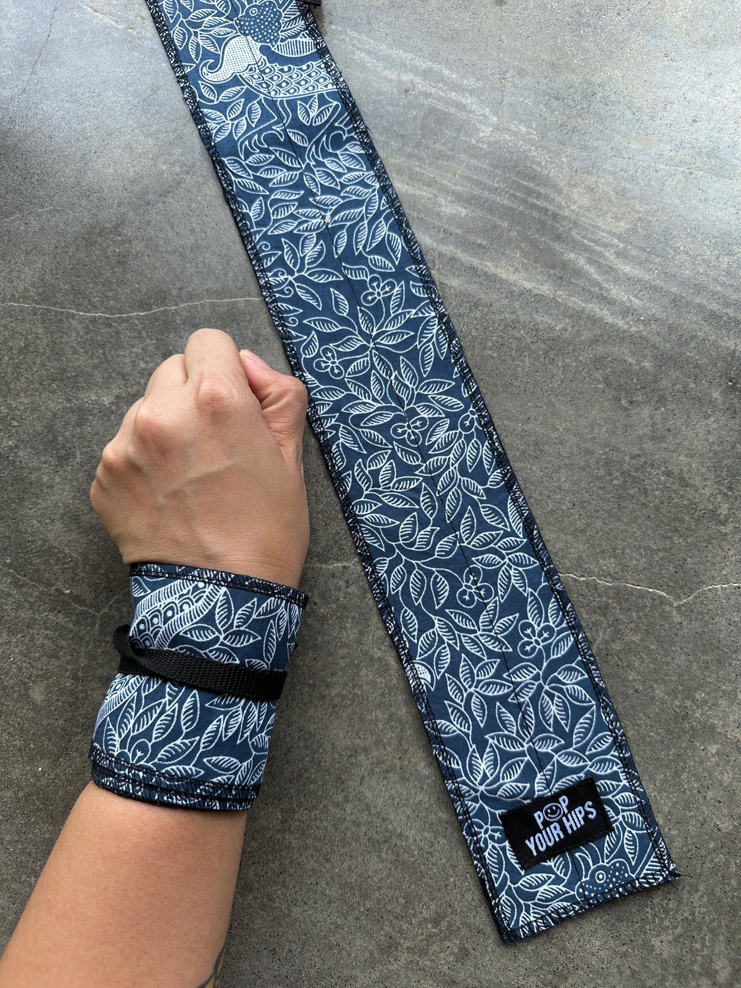 Blue batik wrist wraps