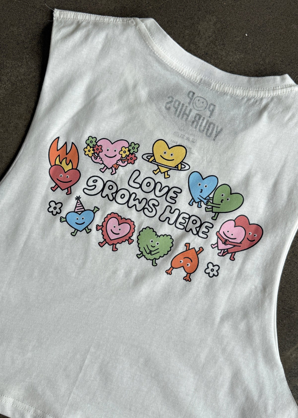 Love grows here cropped muscle tank