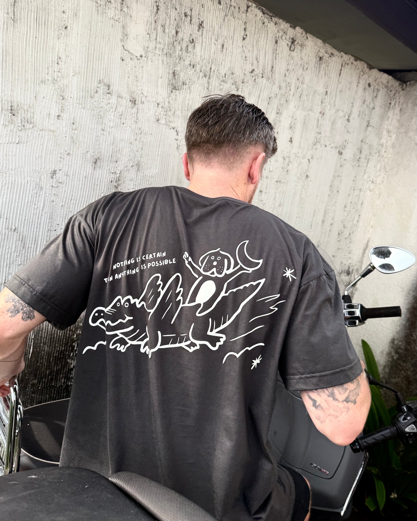 If nothing is certain, anything is possible oversized tee