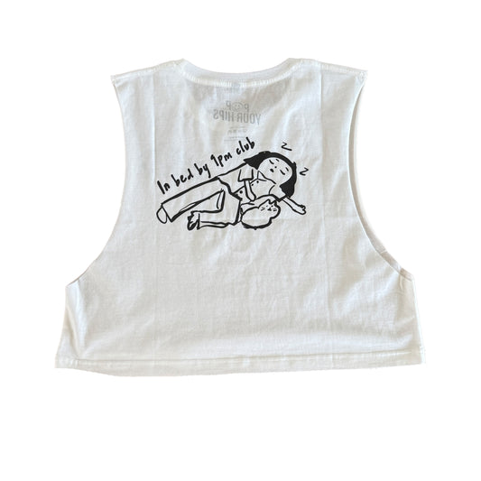 In bed by 9pm club cropped muscle tank