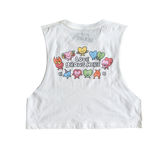 Love grows here cropped muscle tank