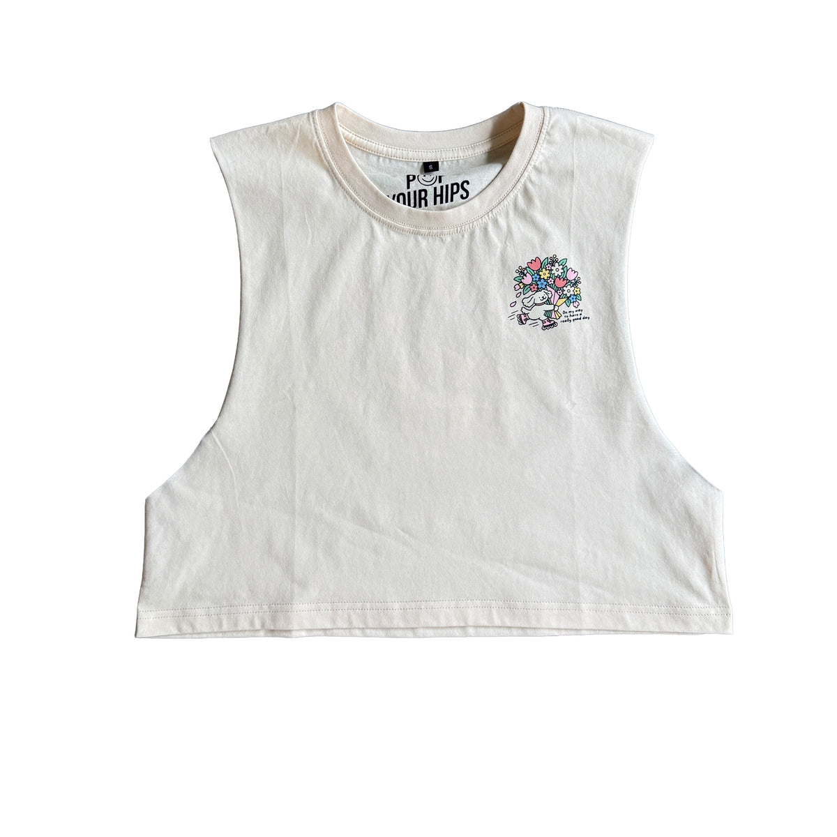 On my way to have a really good day cropped muscle tank