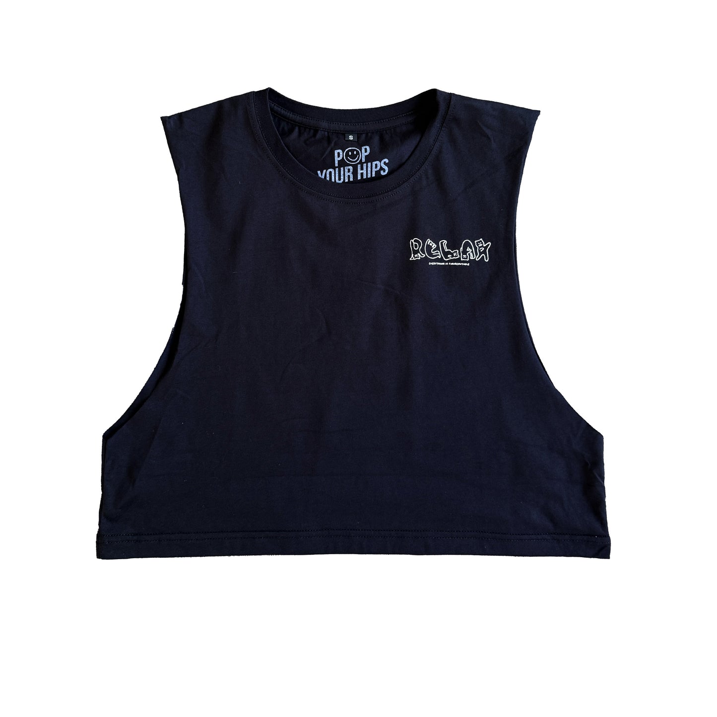 Relax, everything is figureoutable cropped muscle tank