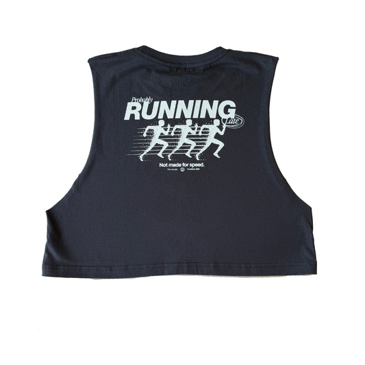 Probably running late cropped muscle tank