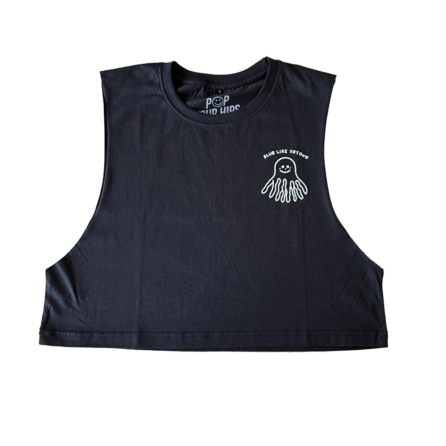 Blur like sotong cropped muscle tank