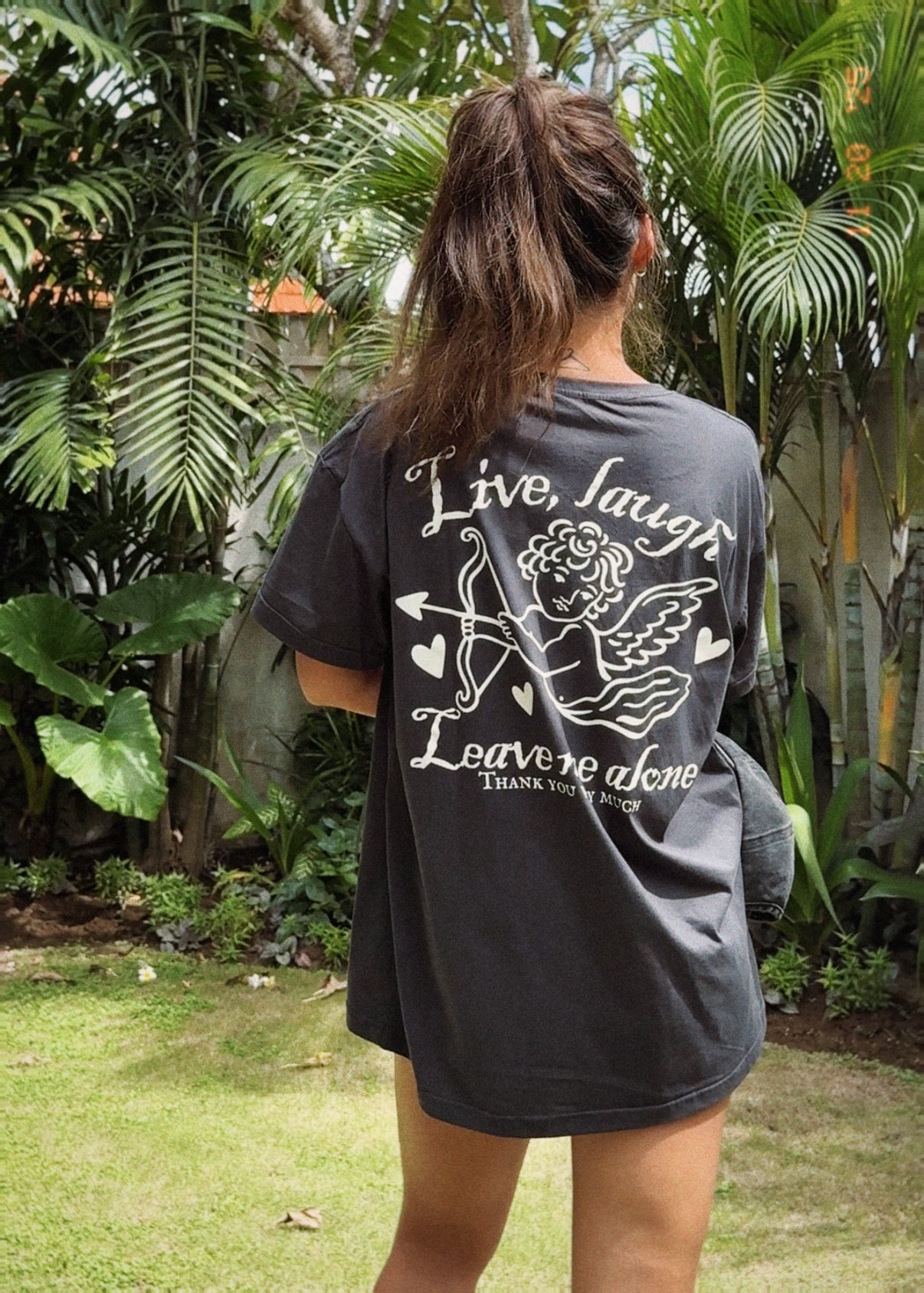 Live, laugh, leave me alone oversized tee