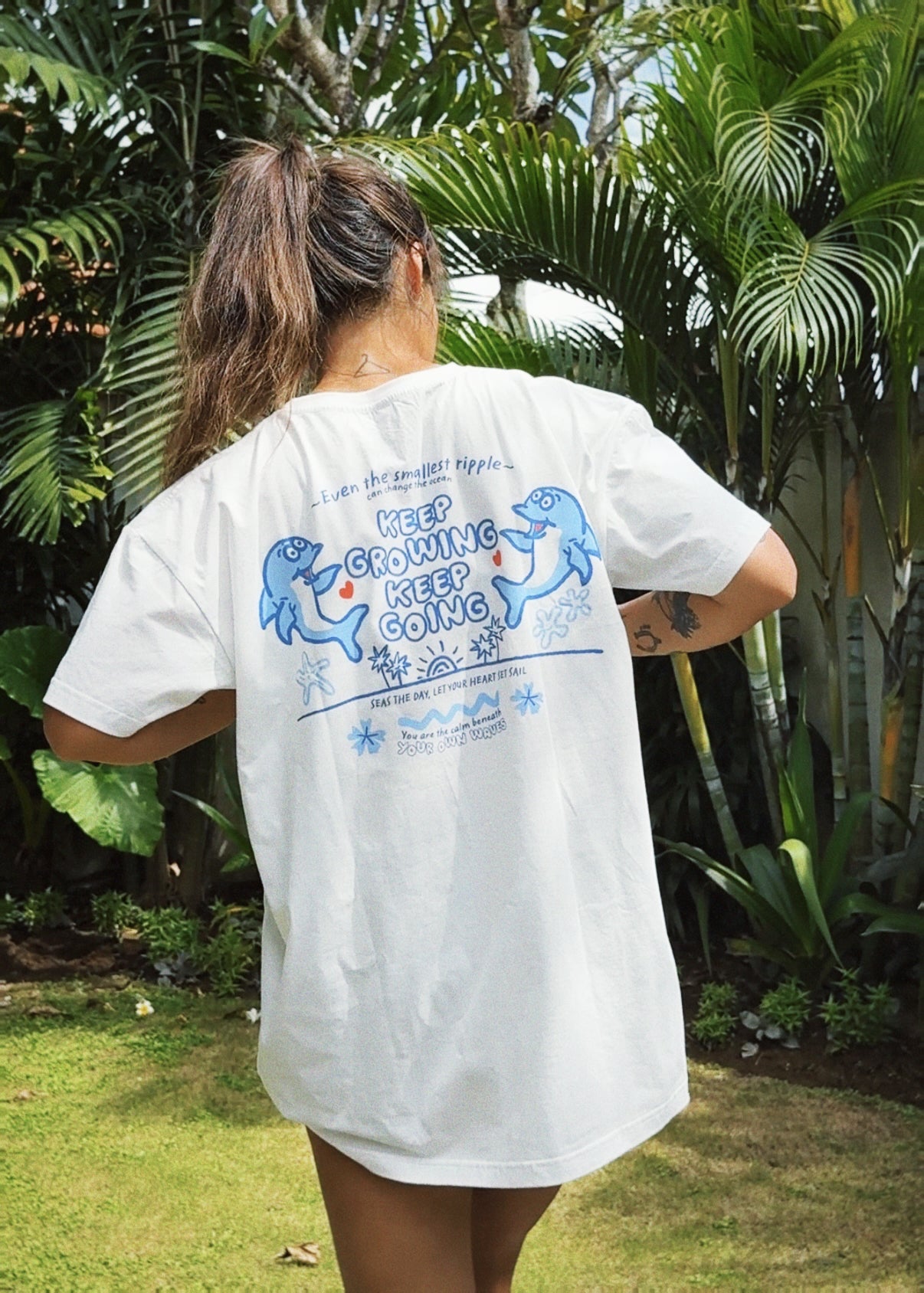 Keep growing keep going oversized tee