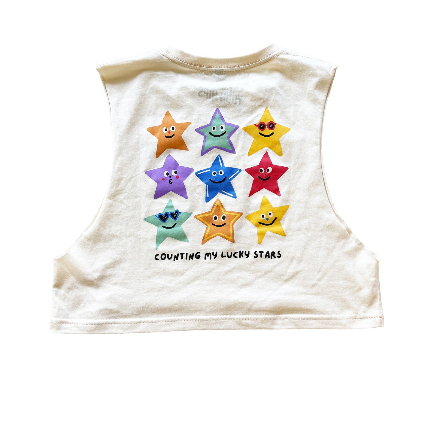 Counting my lucky stars cropped muscle tank