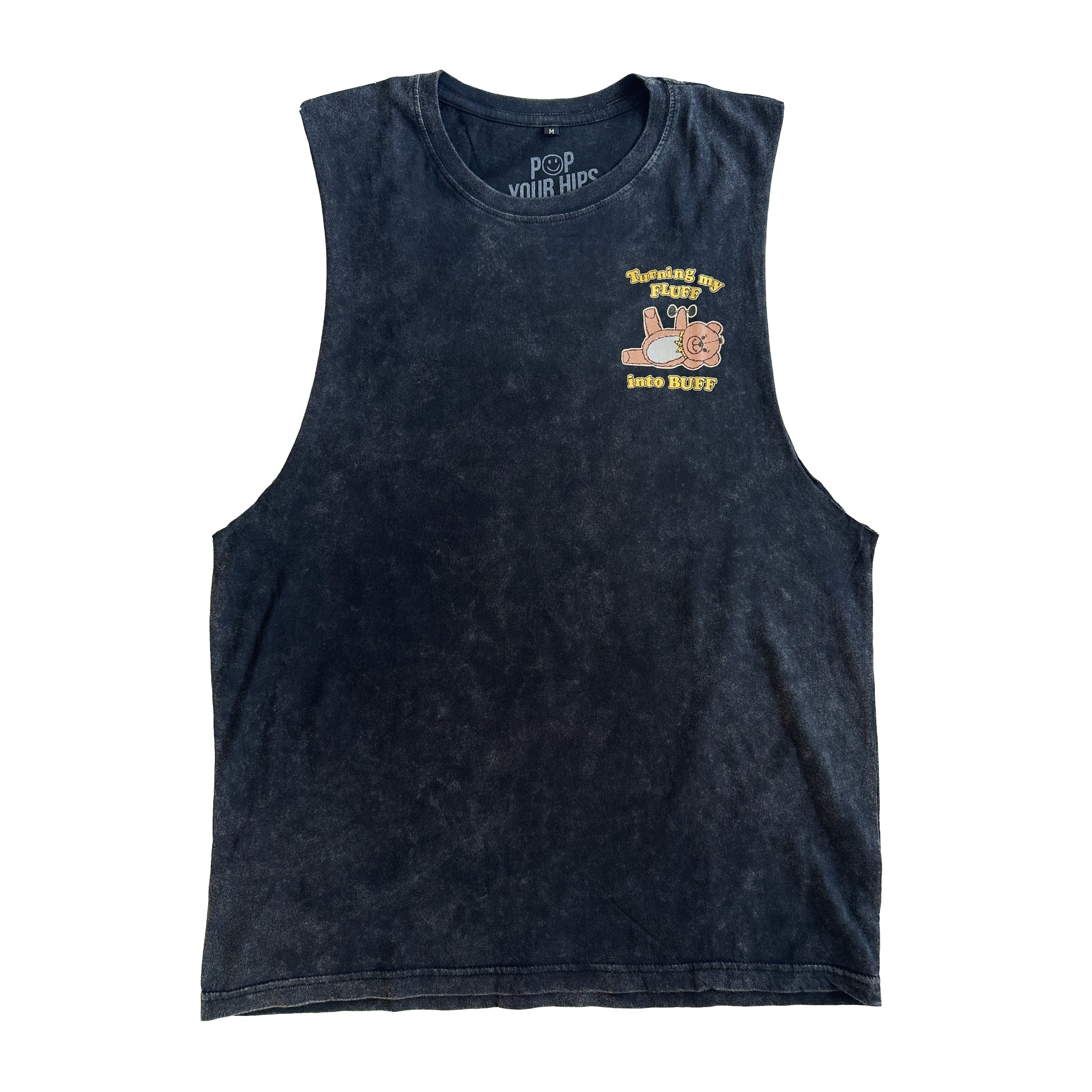 Turning my fluff into buff muscle tank – POP YOUR HIPS