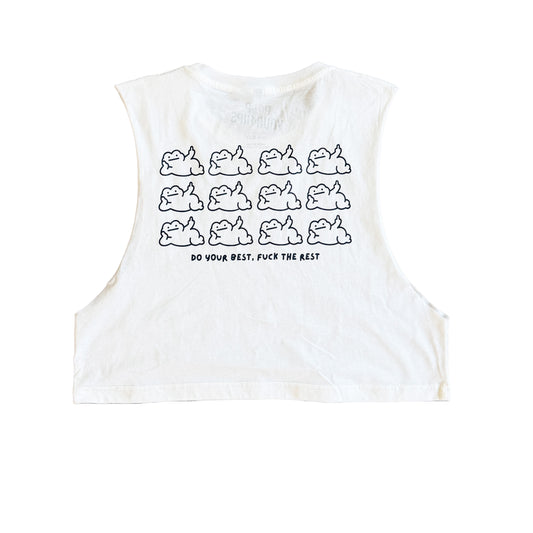 Do your best, fuck the rest cropped muscle tank