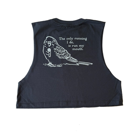 Run my mouth cropped muscle tank