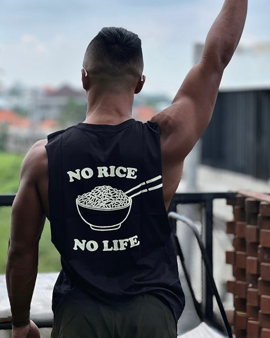 No rice No life muscle tank