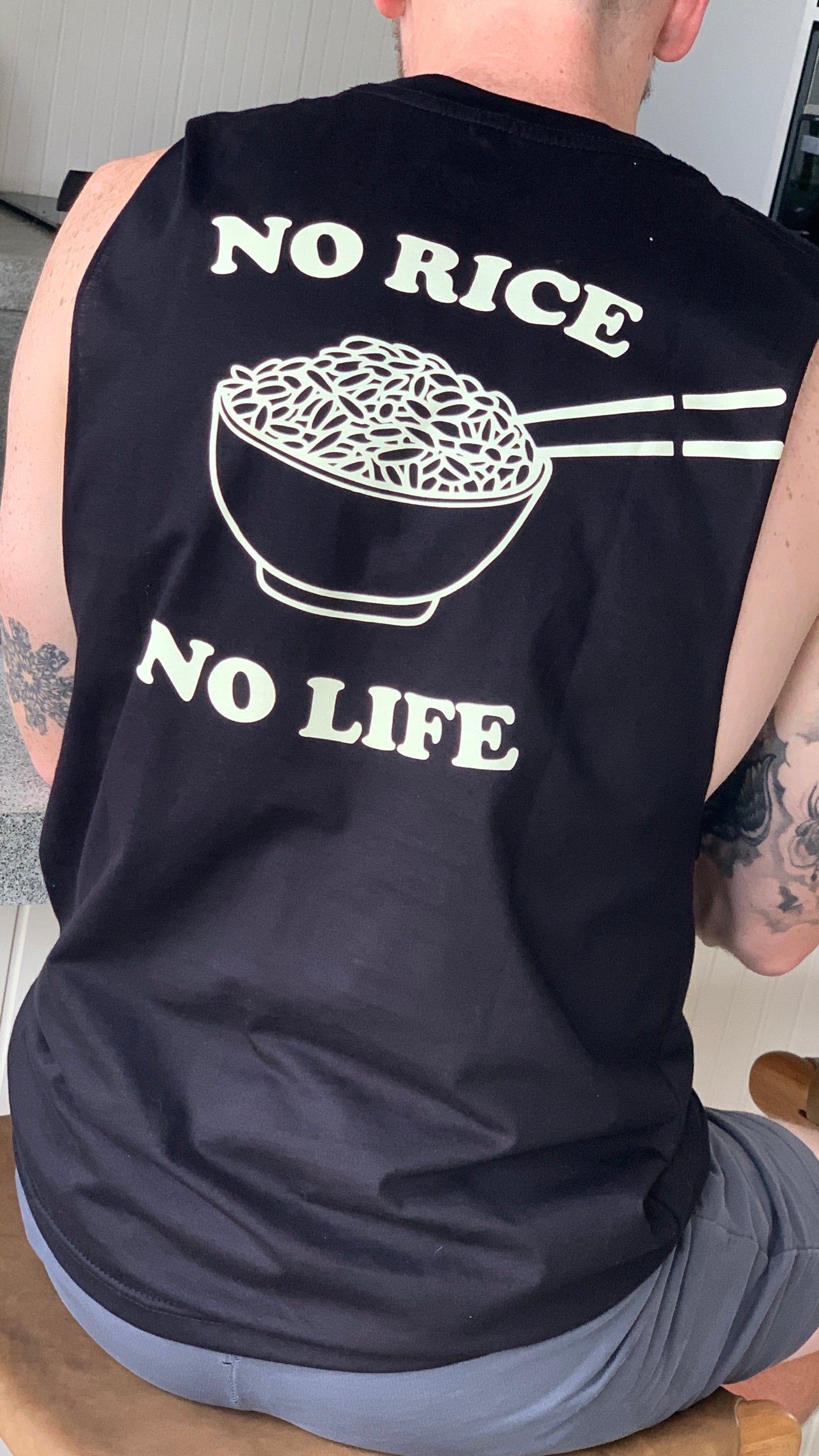 No rice No life muscle tank