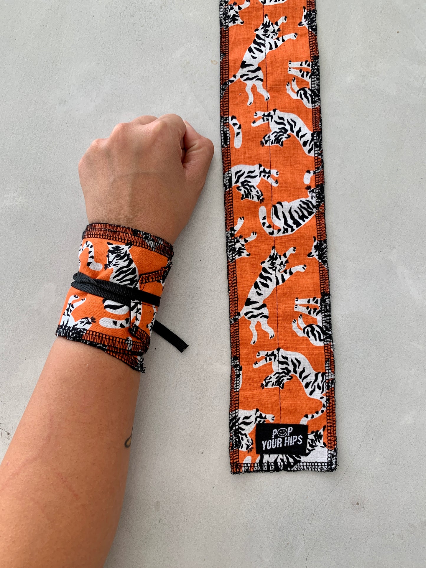 Orange tigers wrist wraps